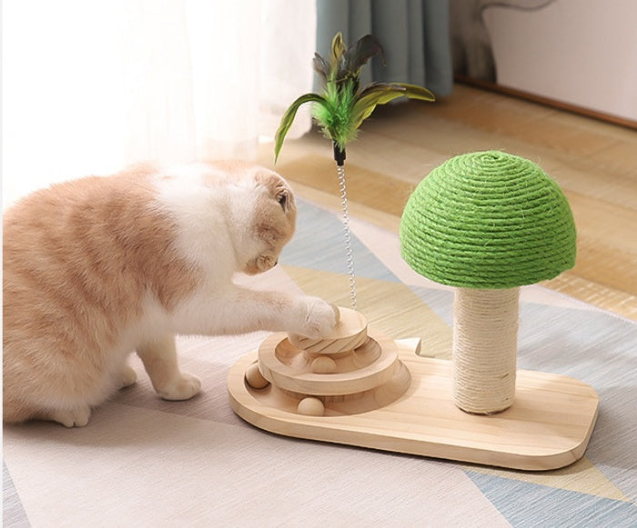 Cat Scratcher Toy with Double Sisal Balls