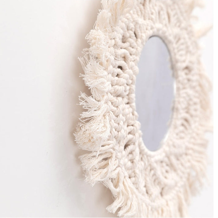 Boho Mirror Wall Tapestry – Aesthetic Vanity Decor for Bedroom, Dorm & Home Styling
