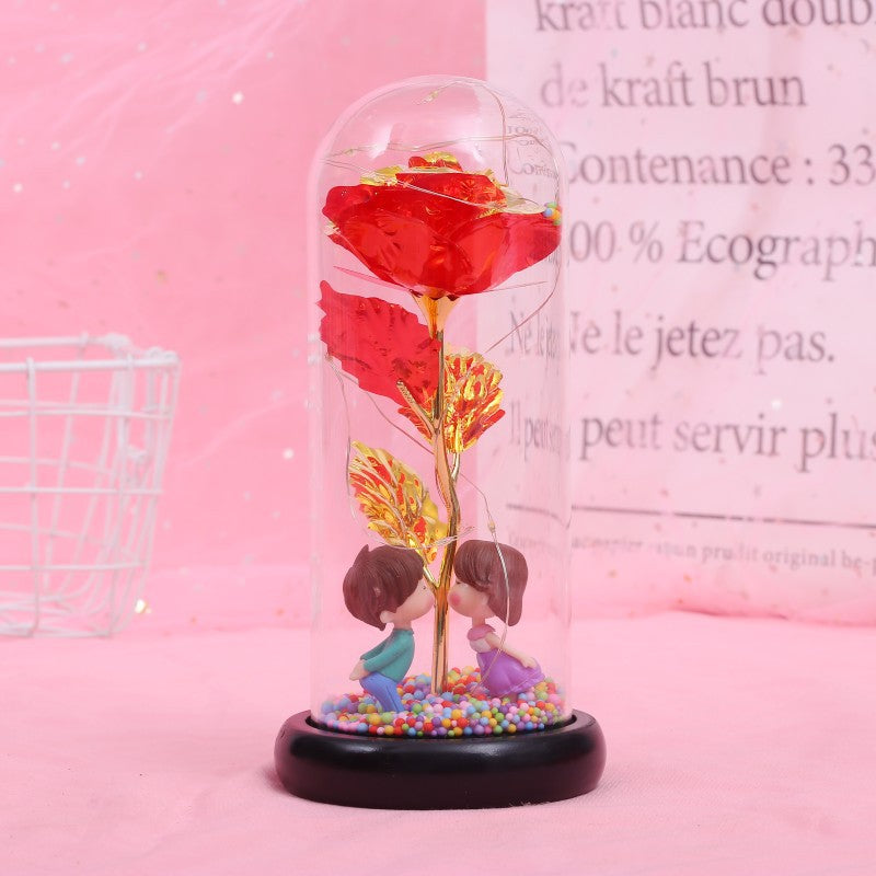 Enchanted Forever Rose LED Glass Dome – Christmas Romantic Holiday Decoration Gift