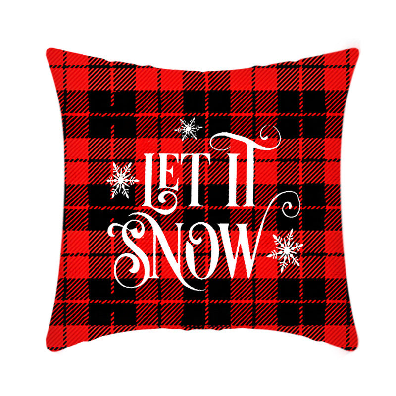 Christmas Decorative Cushion Cover Elk Santa Claus | Festive Sofa Pillow Xmas Home Decor