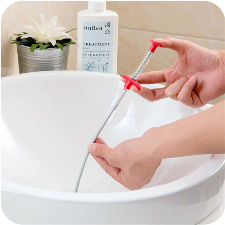 Household 60CM Drain Unclogger – Kitchen Sink Hair Catcher & Sewer Cleaning Rod Tool