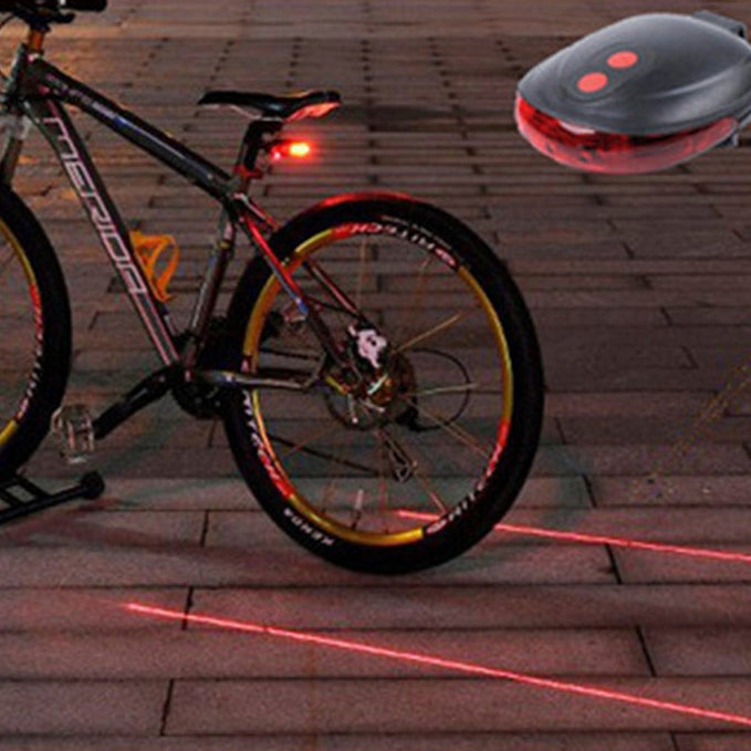 Bike Tail Light 5 LED + 2 Laser – High Visibility Rear Light for Night Cycling Safety
