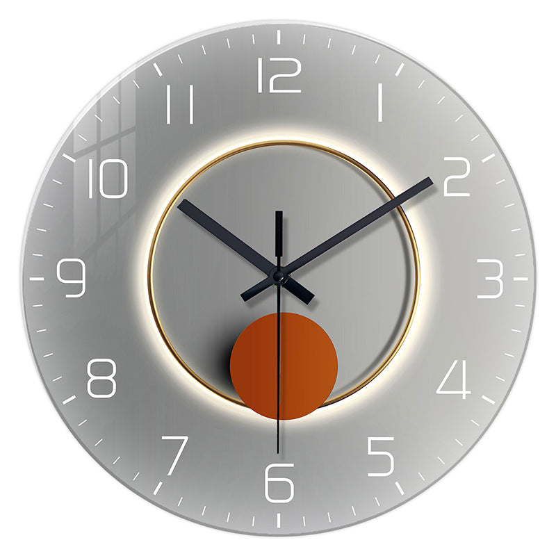 Minimalist Wall Clock – Quiet Tempered Glass Clock for Living Room & Office Walls