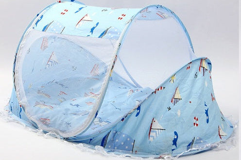 Foldable Infant Baby Bed – Breathable Mosquito Net with Soft Pillow Set