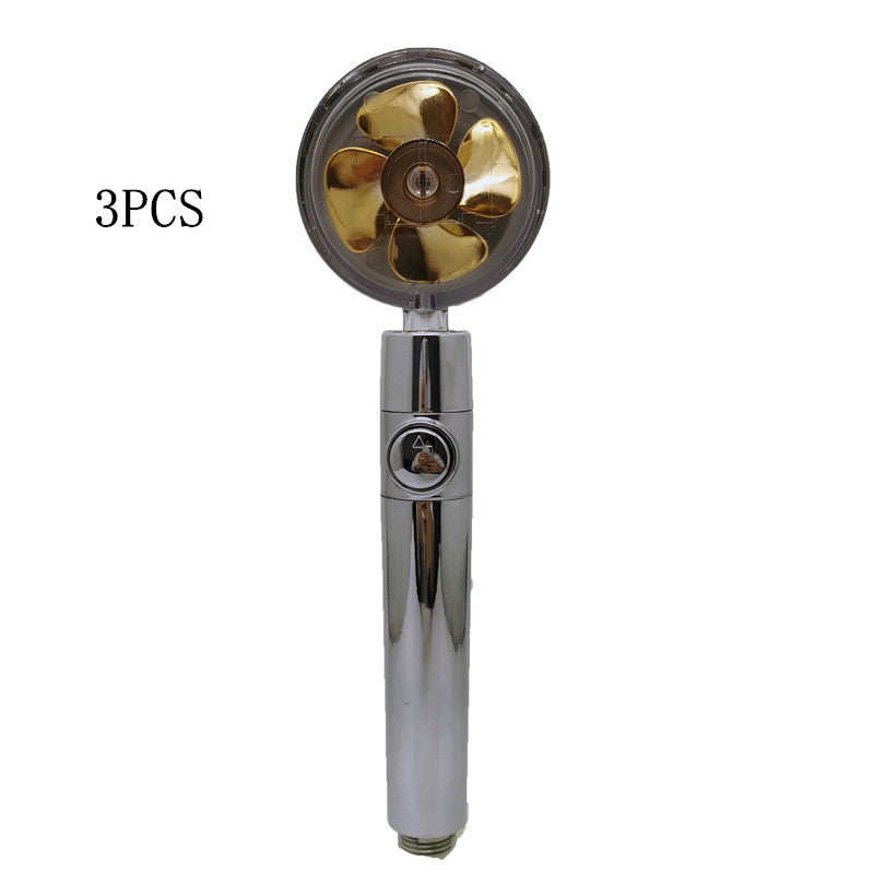 Strong Pressure Shower Head – Turbo Propeller Water Saving Handheld Spray