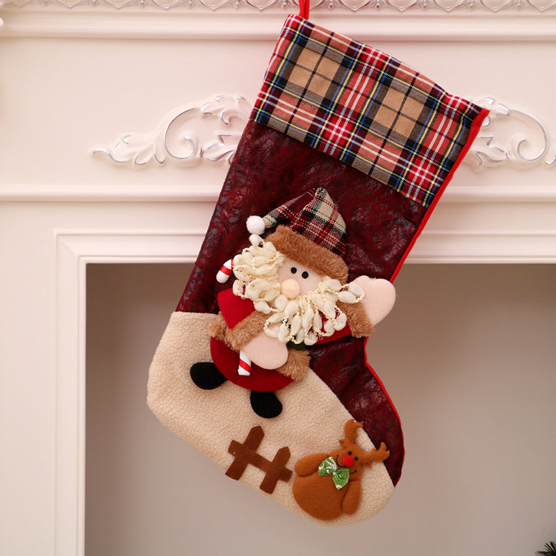 Santa Christmas Socks Hanging Bag – Festive Tree Ornament Gift Storage