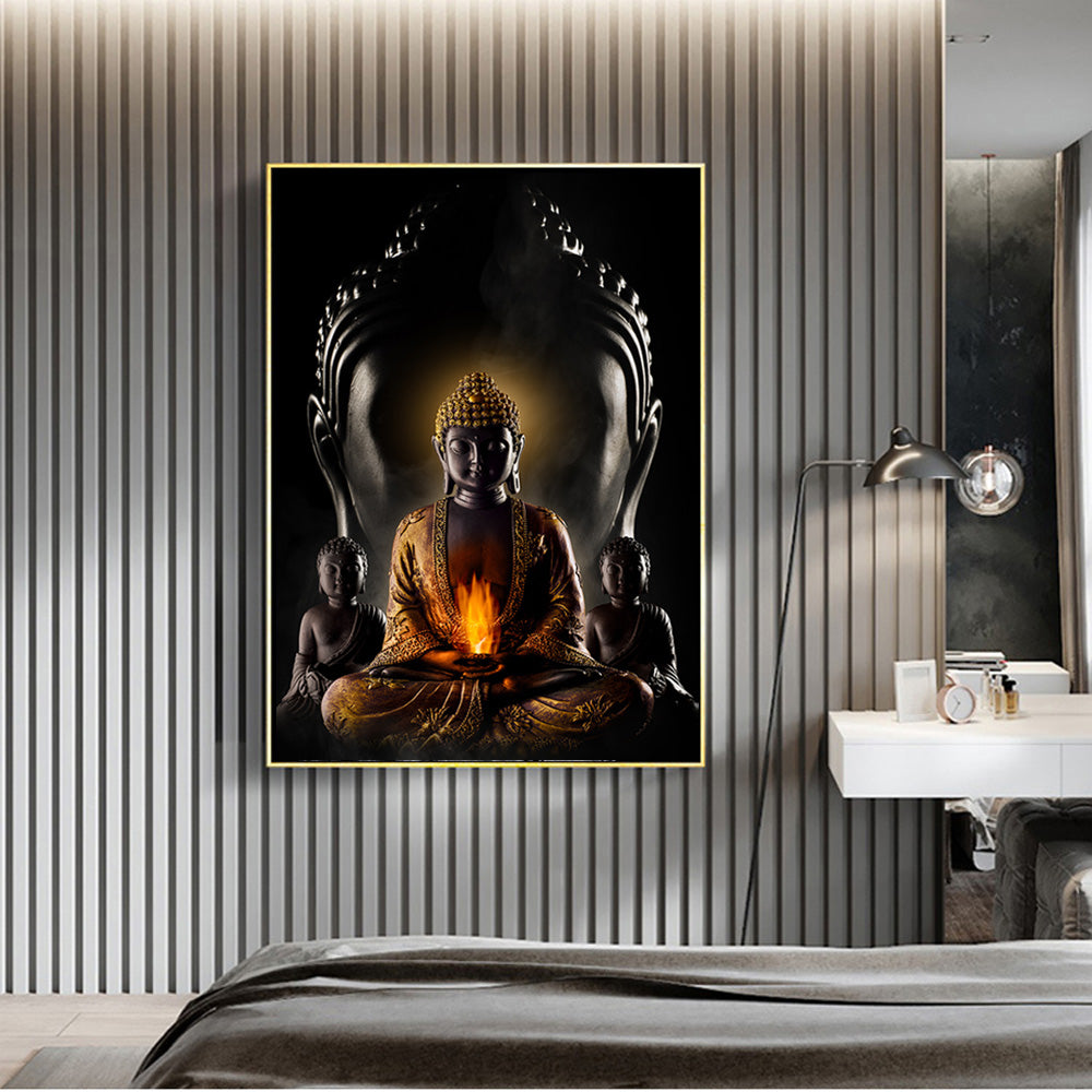 Modern Buddha Canvas Art – Inspirational Buddhism Posters for Living Room