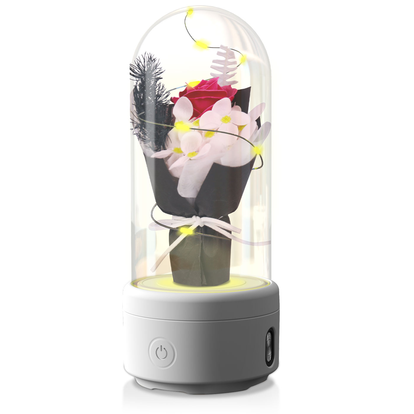 LED Rose Night Lamp Bluetooth Speaker – Elegant Romantic Gift for Mother’s Day & Bedroom Decor