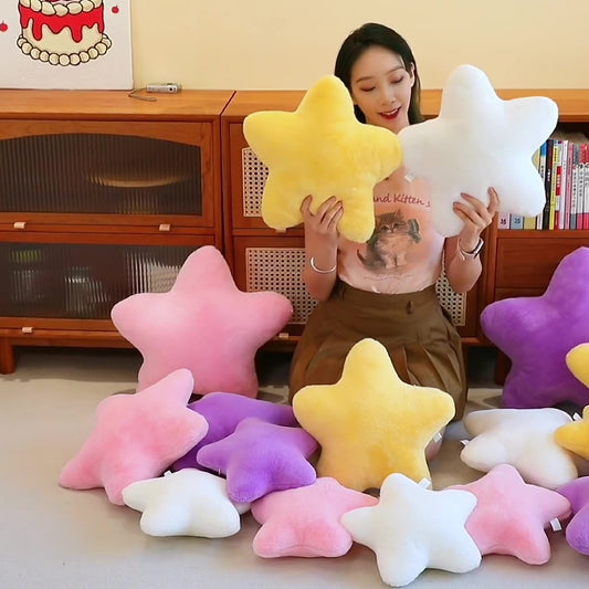 Aesthetic Star Plush Pillow – Cute Soft Cushion for Sofa, Bed & Cozy Room Styling