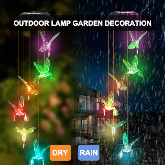 Solar Butterfly Wind Chime Lamp – LED Color Changing Garden Light