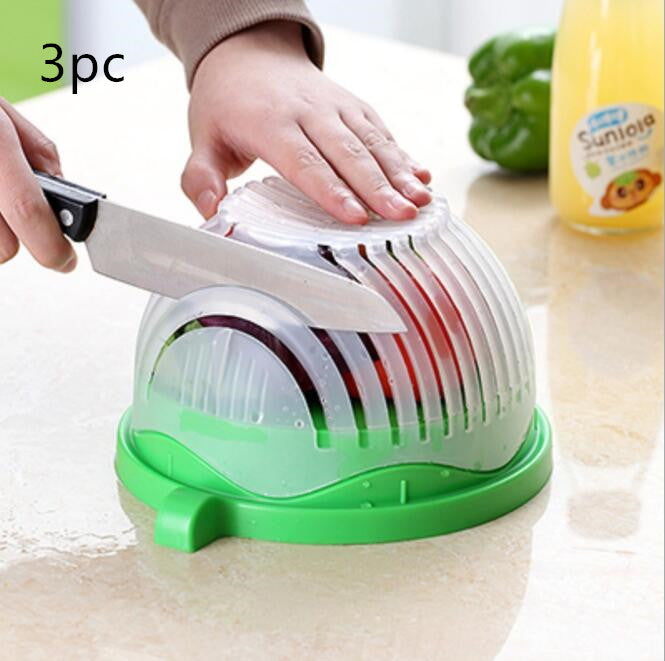 Healthy Living Salad Cutter Fruit & Vegetable Chopper – Quick Prep Kitchen Tool