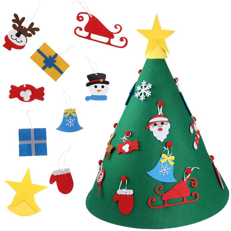 Christmas Felt Tree Decoration Set – DIY Reusable Wall Decor for Kids Holiday Activity