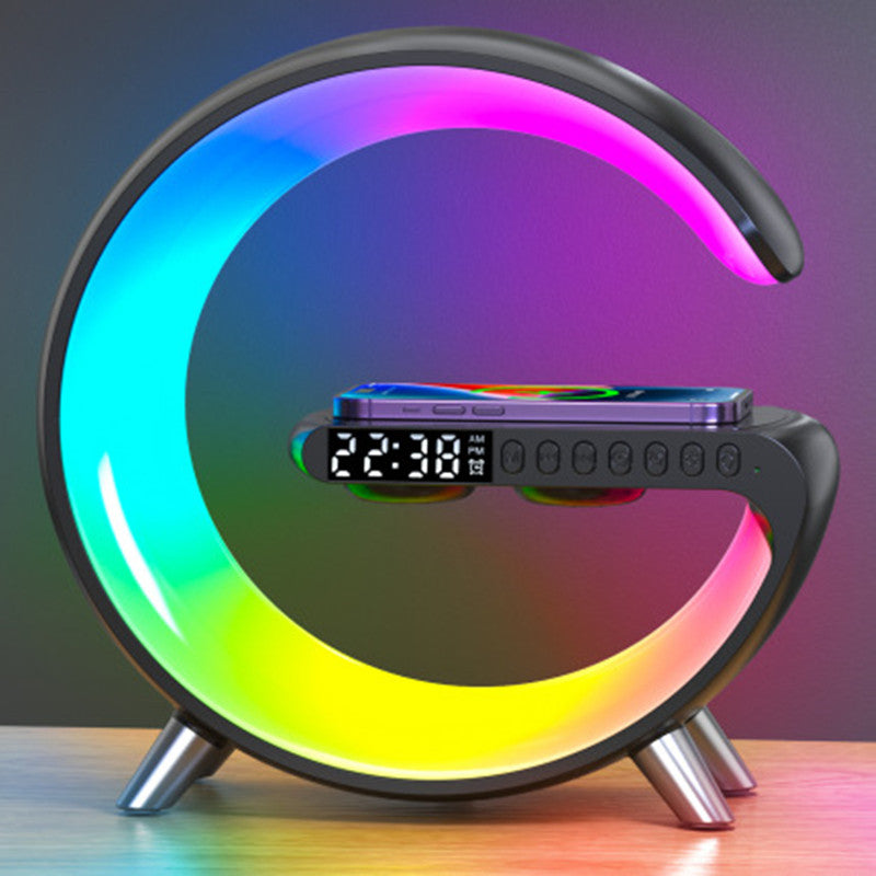Smart Bedside G-Shape Lamp – LED Mood Light with Bluetooth Speaker & Charger