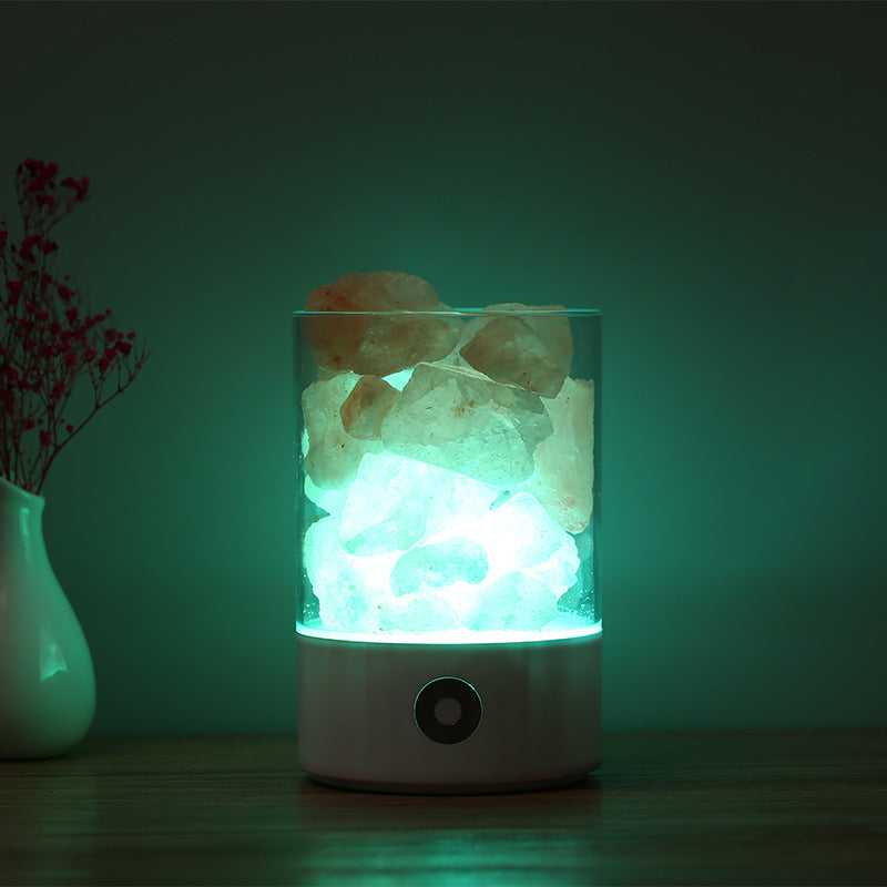 Crystal Himalayan Salt Night Light – USB LED Relaxing Mood Lamp for Bedroom & Cozy Home Ambience