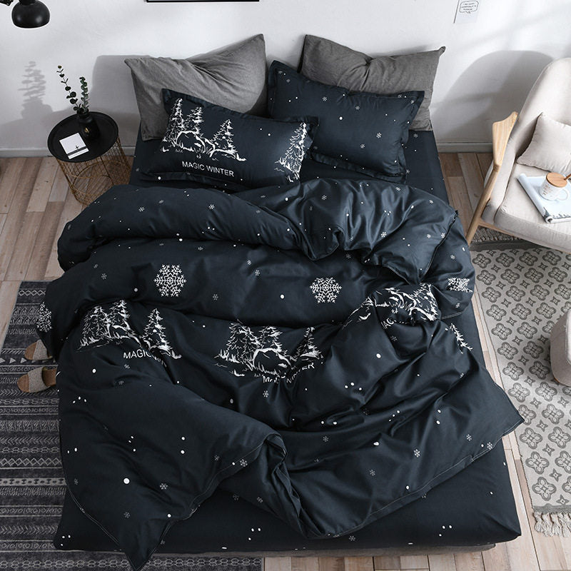 Breathable 4pc Bedding Set – Duvet Cover & Bed Sheet Set | Cozy Sleep Essentials