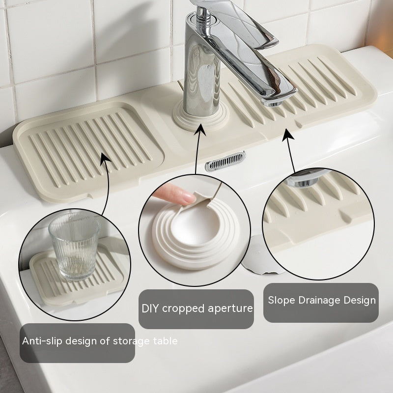 Silicone Faucet Mat – Anti-Splash Sink Drip Catcher for Kitchen Countertops