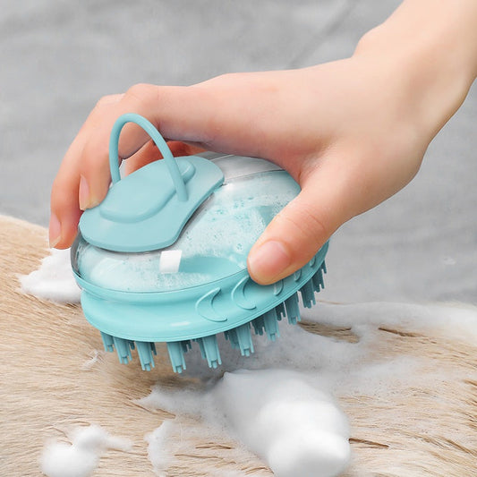 Silicone Pet Bath Brush for Dogs & Cats – Gentle Massage Grooming Tool