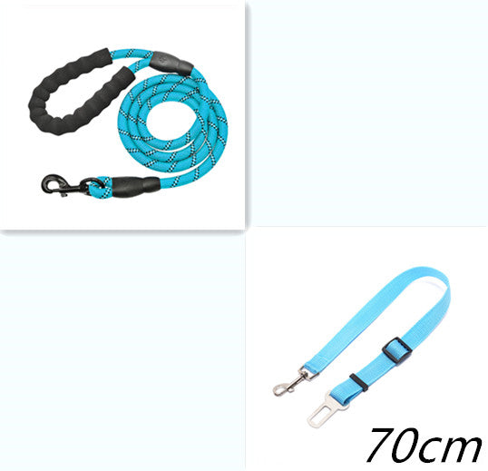 Adjustable Reflective Dog Leash – Durable Nylon Lead for Safe Night Walking