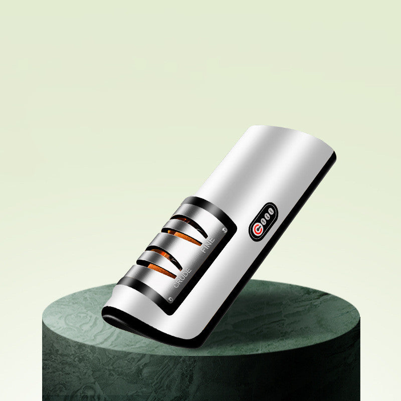Smart Electric Knife Sharpener USB Rechargeable Kitchen Tool – Quick Automatic Blade Sharpening System