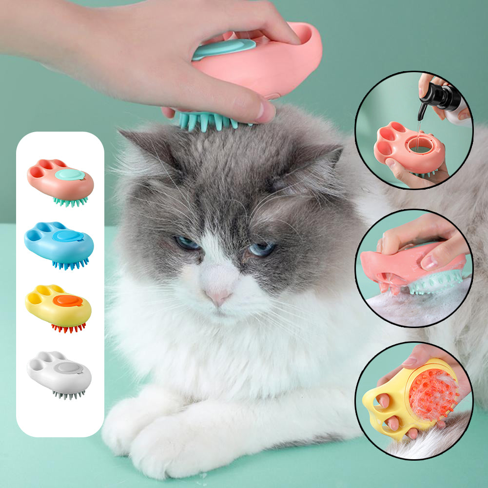 Silicone Pet Grooming Bath Brush – Dog & Cat Hair Remover, Deshedding & Deep Cleaning Tool