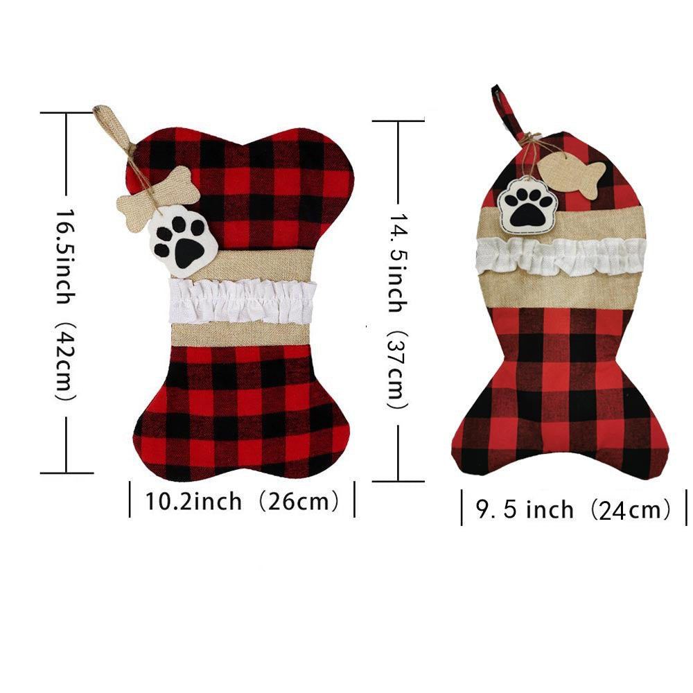 Christmas Stocking Socks Gift Bag – Ornament Holiday Gift Wrap Set