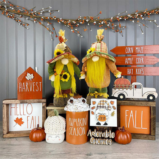 Harvest Doll - Thanksgiving Harvest Sunflower Gnome Faceless Ornament
