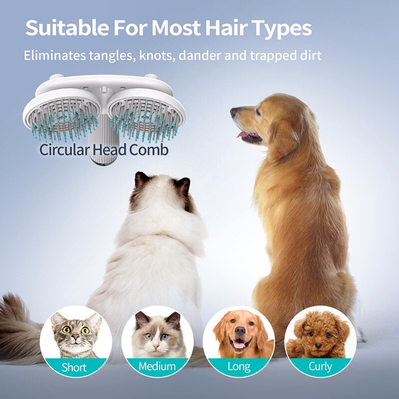 Easy Clean Slicker Brush – Dog & Cat Deshedding Hair Removal Tool