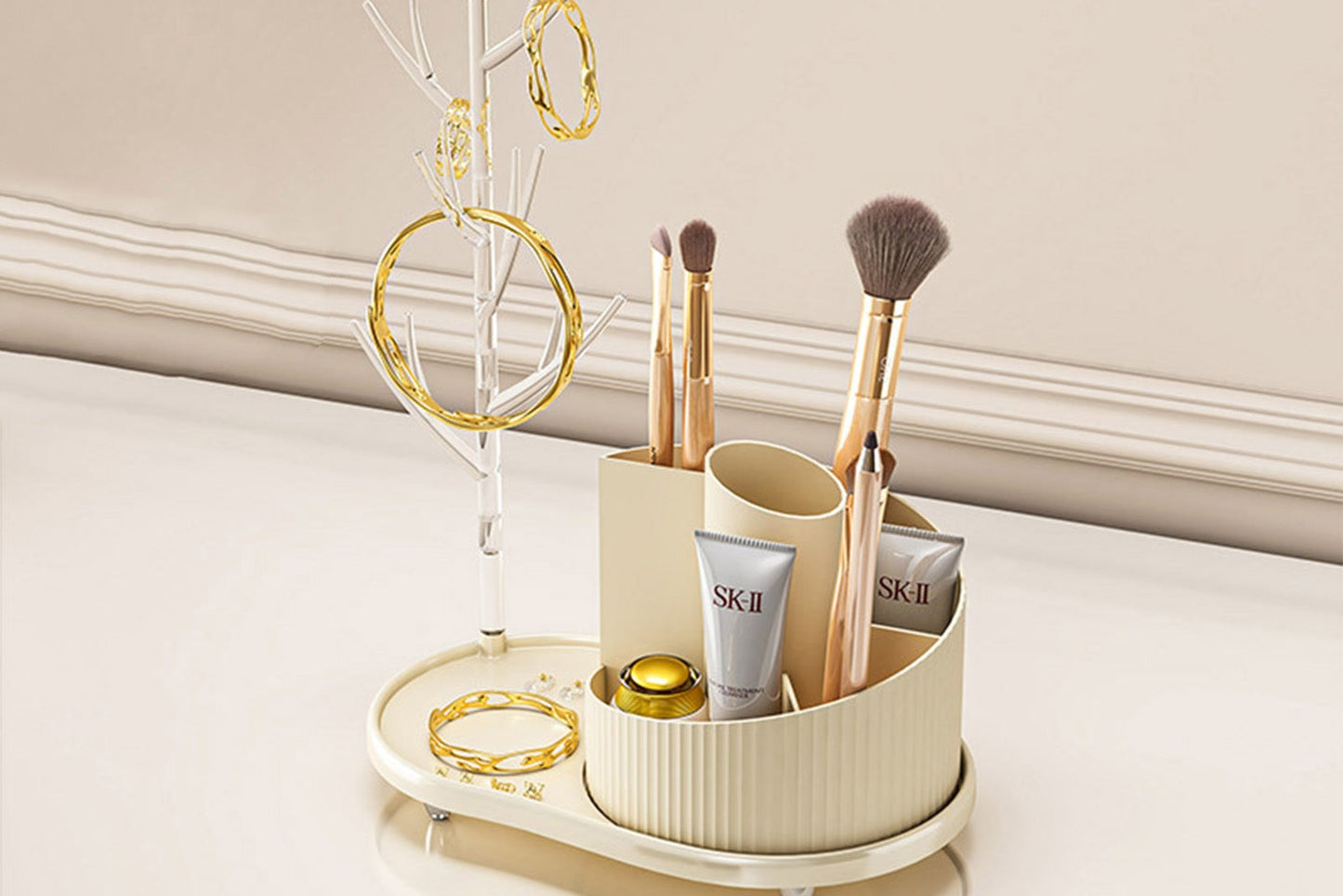 360° Spinning Makeup Organizer & Jewelry Holder