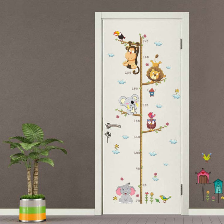 Kids Cartoon Animals Growth Chart Wall Sticker – Height Measure Wall Decal