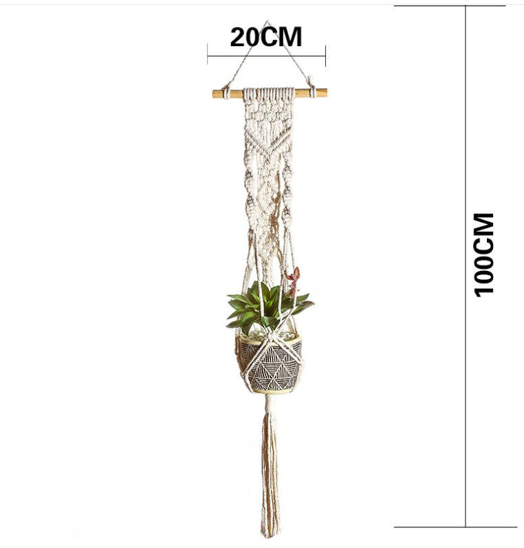 Braided Rope Hanging Basket – Boho Wall Storage for Home Organization & Decor
