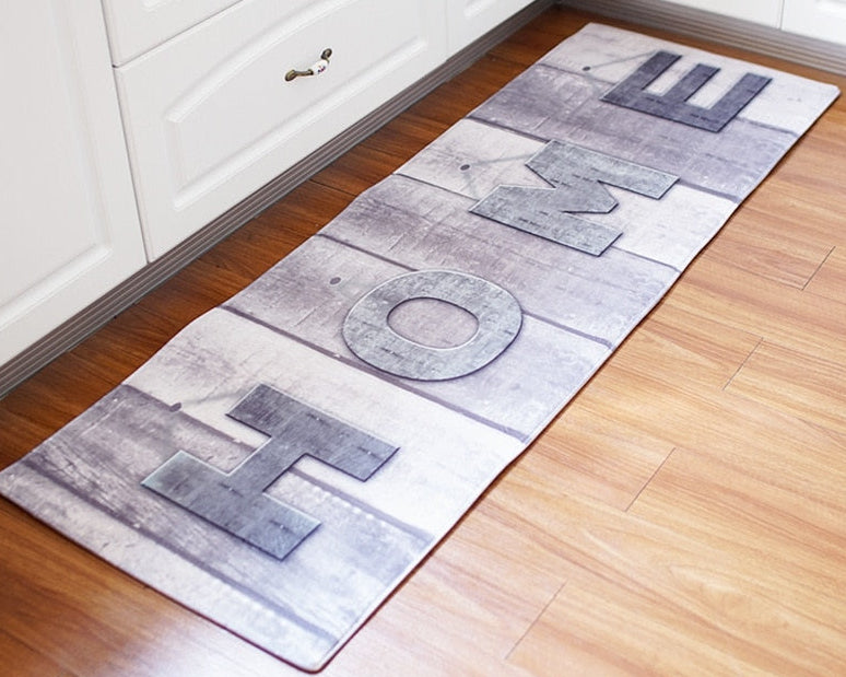 Modern Printed Kitchen Runner – Non-Slip Long Absorbent Floor Mat