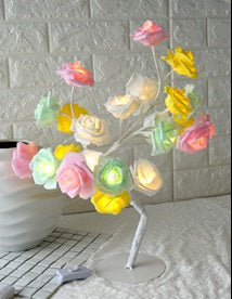 Romantic LED Rose Tree Light – Aesthetic Bedside Table Lamp for Cozy Bedroom Decor