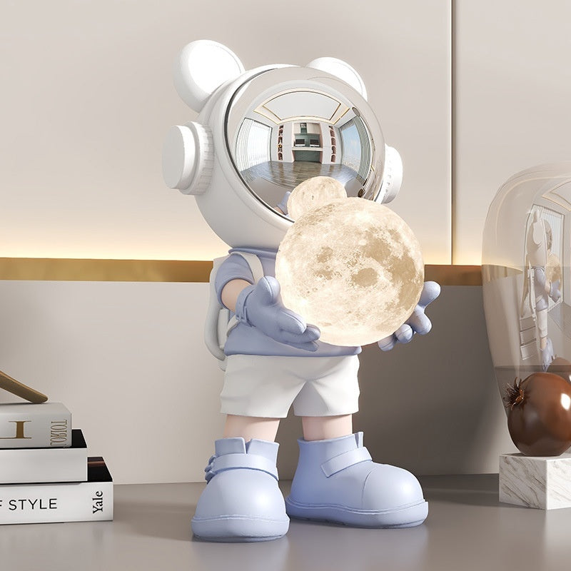 Space Bear Moon Night Light – Cute LED Desk Lamp | Kids Room & Home Decor