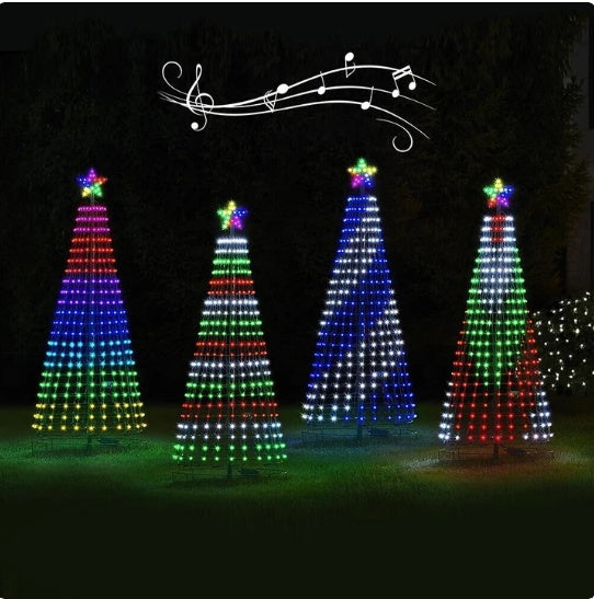 Festive Outdoor Christmas Tree Lights – Colorful Animated Glow