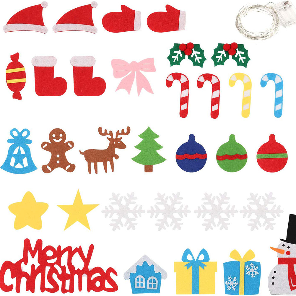 Children’s Felt Christmas Tree with LED Lights – DIY Wall Hanging Holiday Decoration