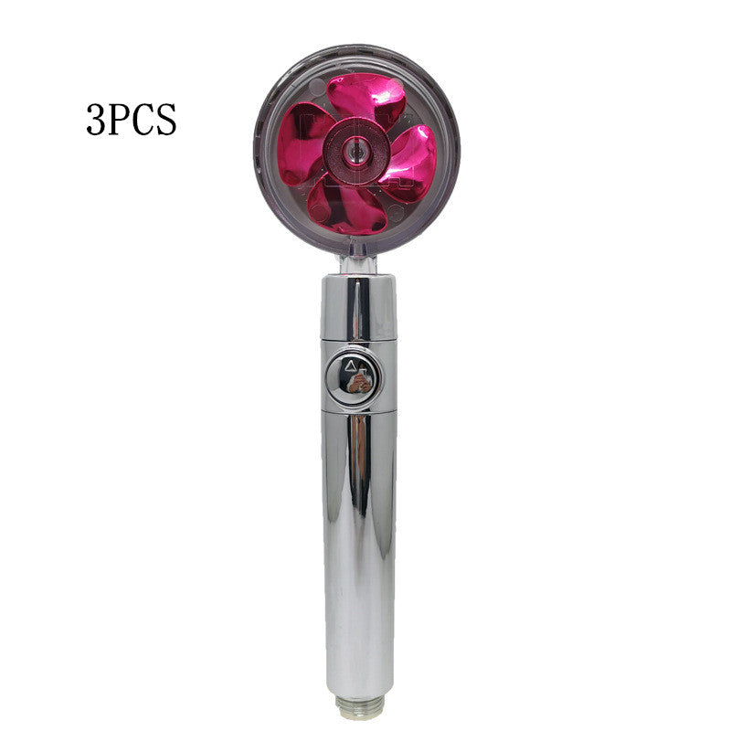 Strong Pressure Shower Head – Turbo Propeller Water Saving Handheld Spray