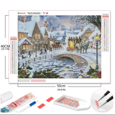 Winter Home Decor Embroidery Kit – DIY Snow Craft for Wall Art & Gifts