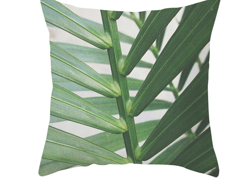 Light Tropical Plants Peach Skin Fleece Pillowcase – Soft Home Decor Cushion Cover