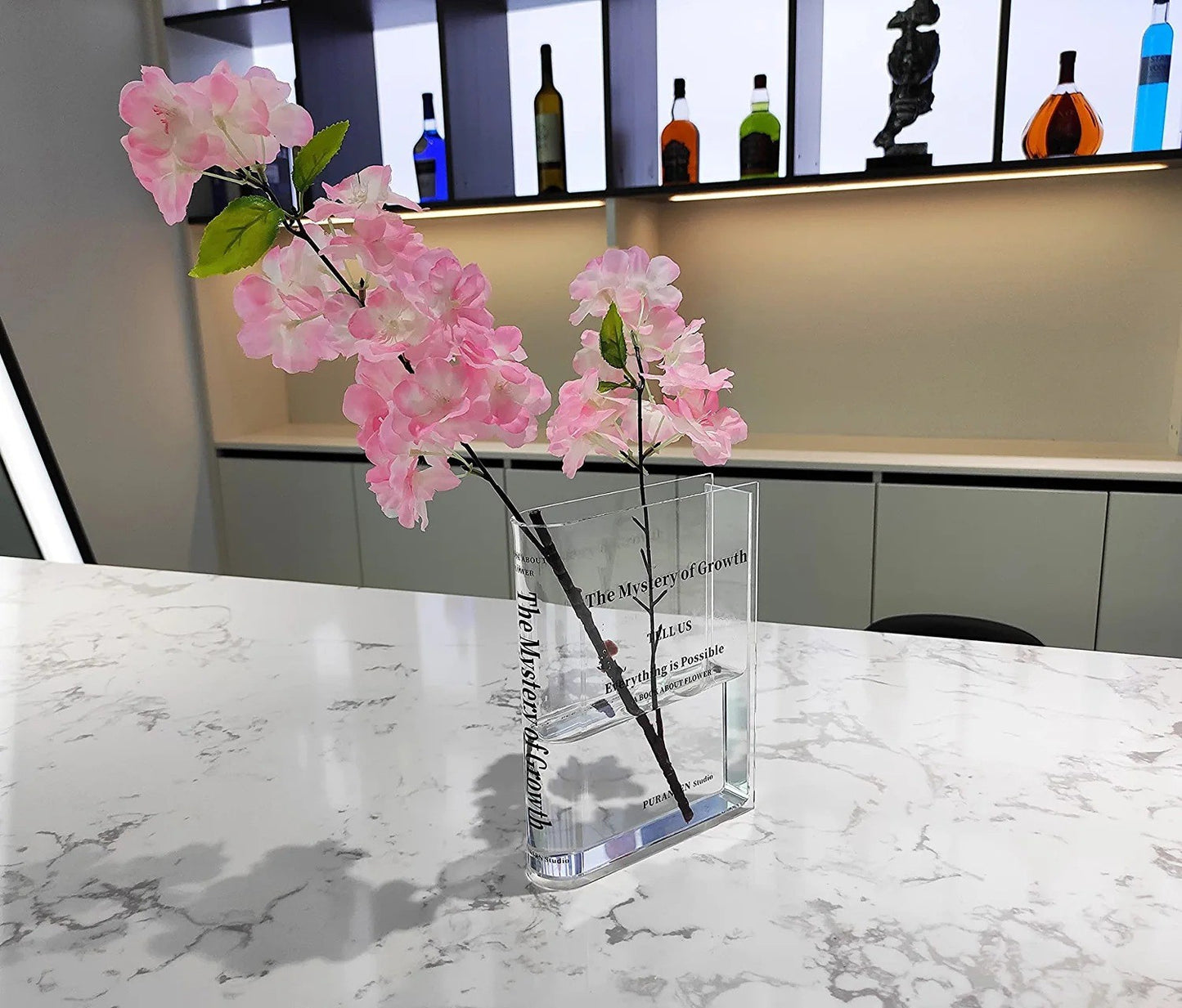 Creative Transparent Flower Vase – Clear Book Style Modern Home Decor Vase