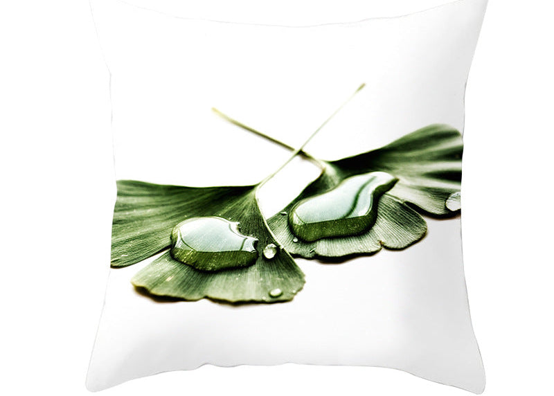Light Tropical Plants Peach Skin Fleece Pillowcase – Soft Home Decor Cushion Cover
