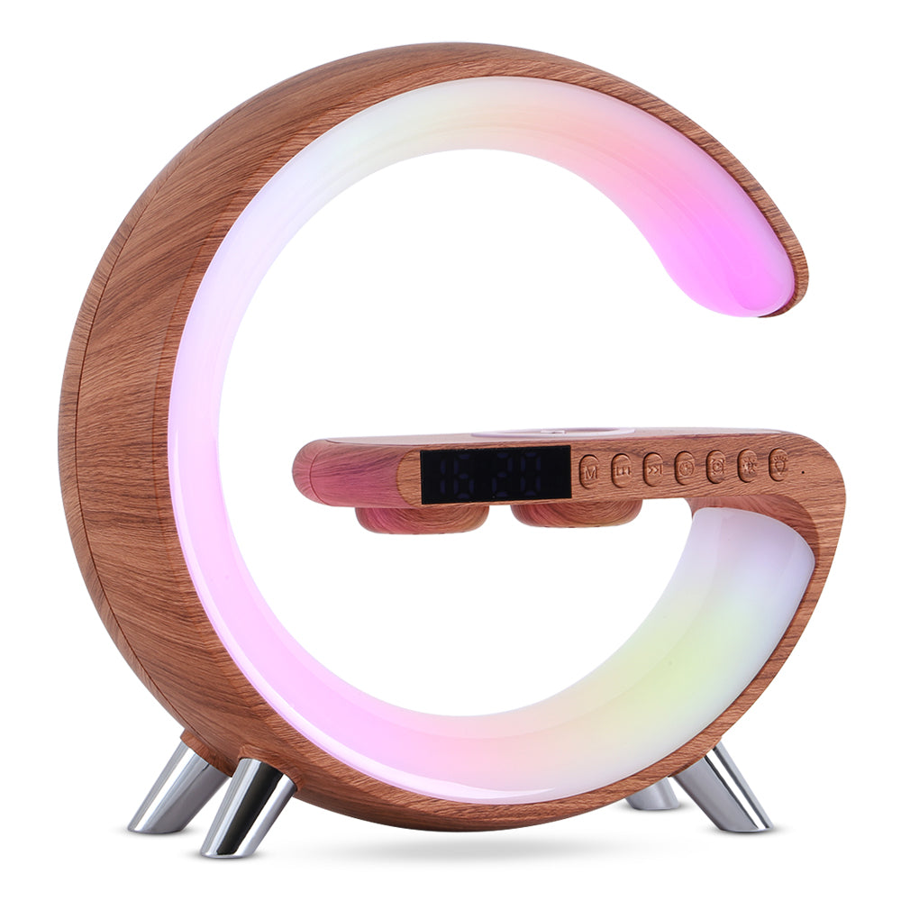 Smart Bedside G-Shape Lamp – LED Mood Light with Bluetooth Speaker & Charger