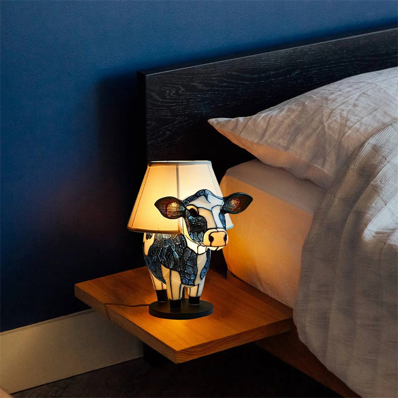 Cute Cow Table Lamp – USB Bedside Night Light for Bedroom, Dorm & Living Room Decor