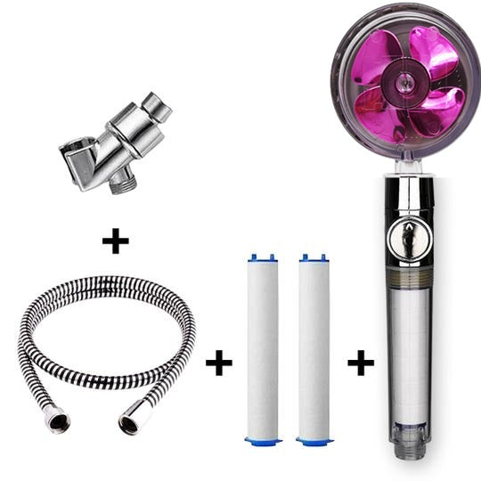 Strong Pressure Shower Head – Turbo Propeller Water Saving Handheld Spray