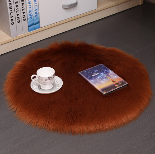 Fluffy Wool Round Carpet Floor Mat