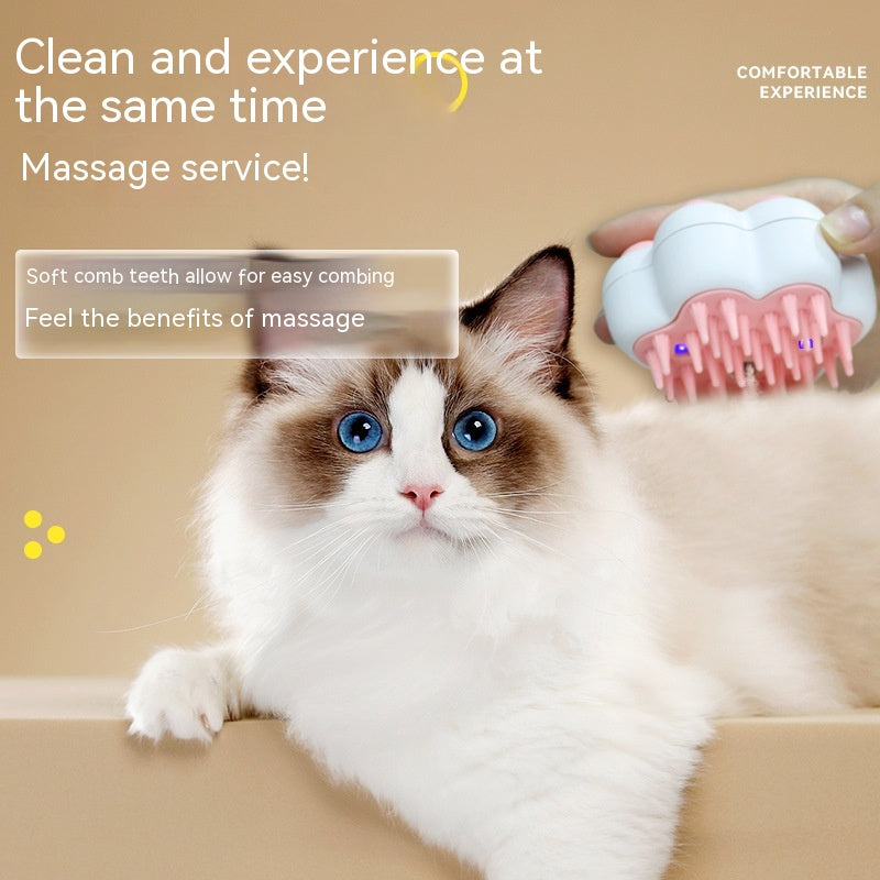 Pet Steam Massage Comb – Dog & Cat Grooming Brush for Loose Hair Removal