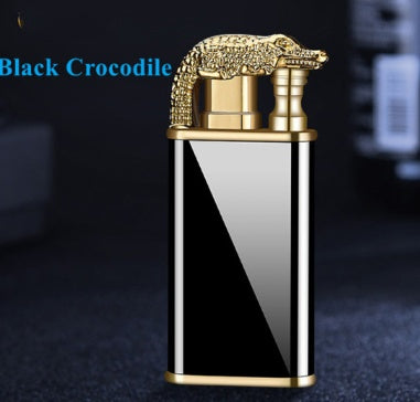 Windproof Jet Flame Torch Lighter – Creative Dolphin Dragon Tiger Double Fire Metal Refillable Lighter