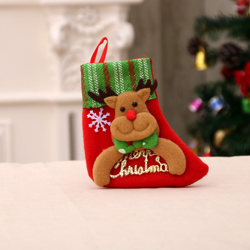 Santa Christmas Socks Hanging Bag – Festive Tree Ornament Gift Storage