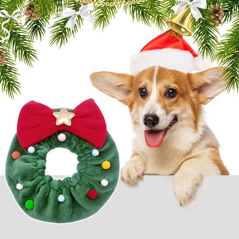 Christmas Pet Neck Scarf with Bow Knot – Party Dog Cat Accessory