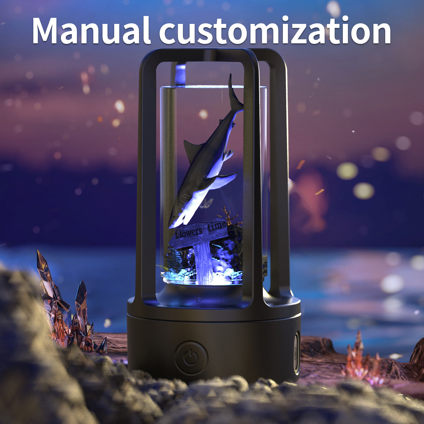 Crystal Audio Night Light Bluetooth Speaker – 2-in-1 Resin Decorative Lamp