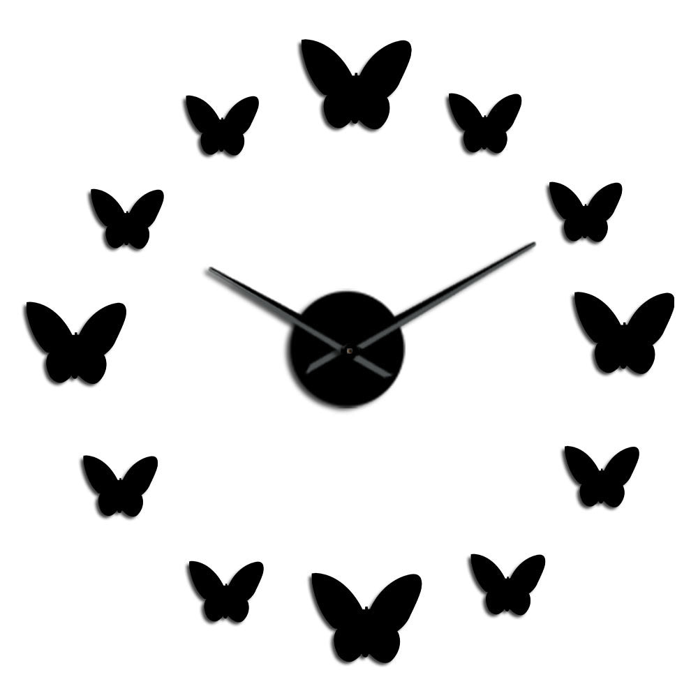 3D Mirror Butterfly Wall Clock – Large DIY Wall Decor for Living Room & Bedroom